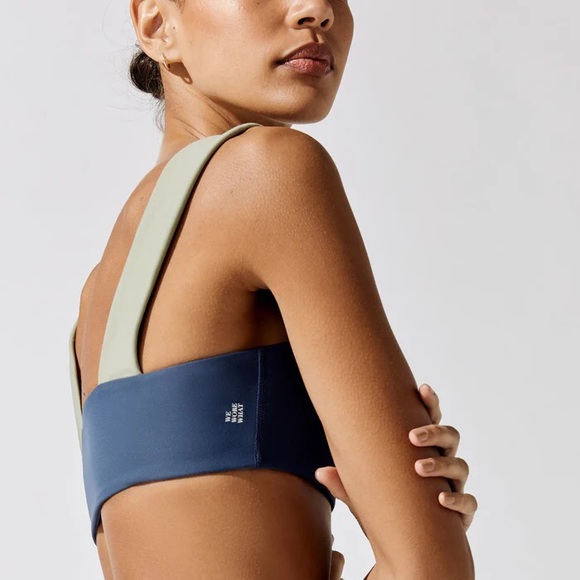 We Wore What Large Bandeau Top in Pale Navy Multi NWT - Picture 2 of 8